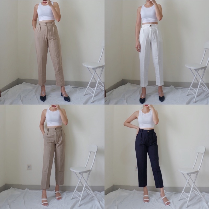 WITHJJ - Kobe Pants | Celana pensil linen | Celana panjang linen | Celana linen | Celana kain | Cela