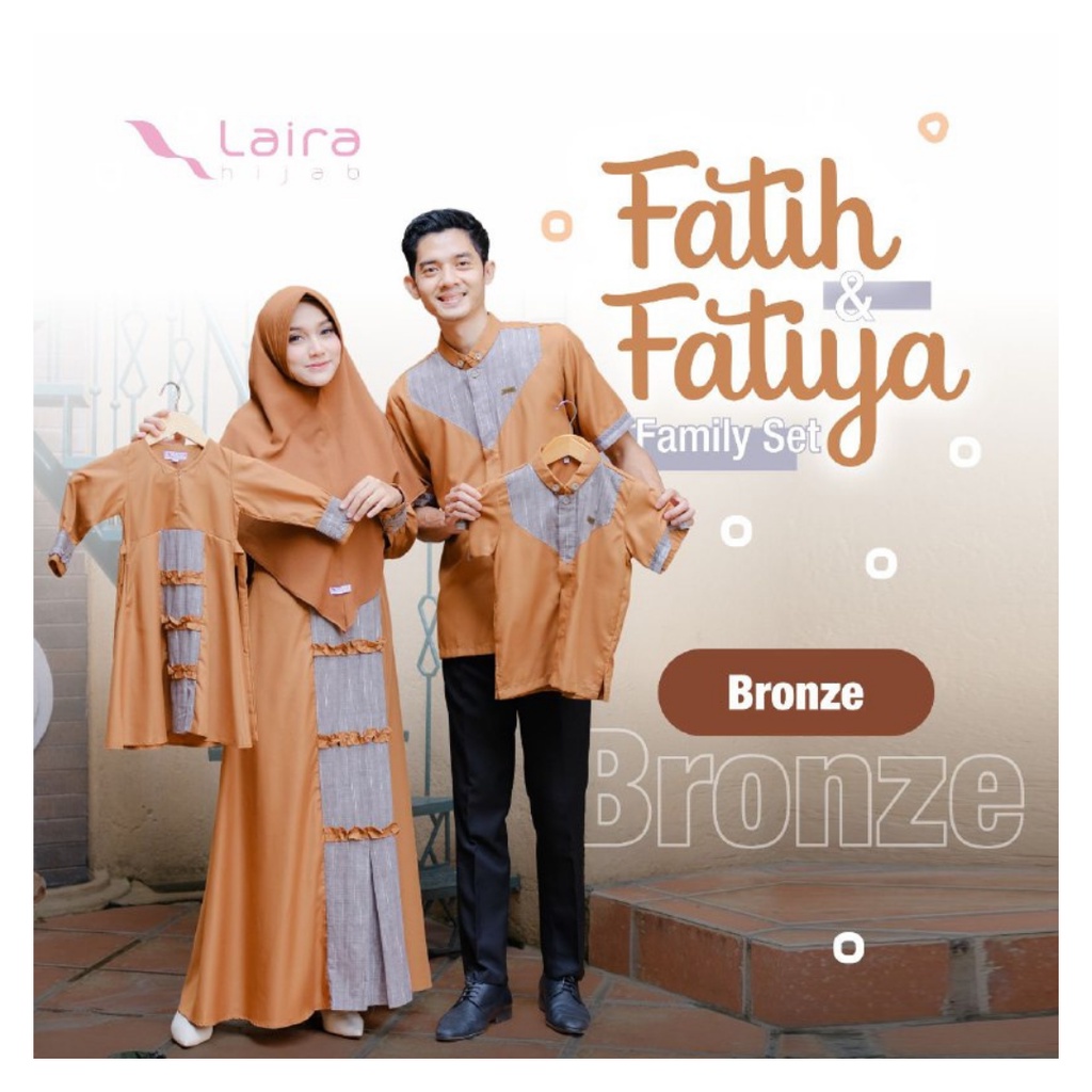 Gamis Pakaian Couple Pasangan LAIRA HIJAB FATIH FATIYA COUPLE BRONZE Baju Fashion Sarimbit Keluarga 