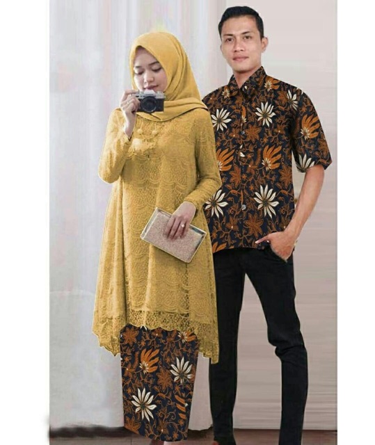 6 wrna JC Cp Tunik sofie / Couple Tunik Safitri / Baju pasangan batik kebaya