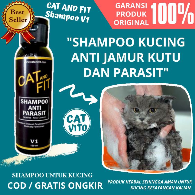 SHAMPOO KUCING ANTI JAMUR KUTU DAN PARASIT CAT AND FIT V1