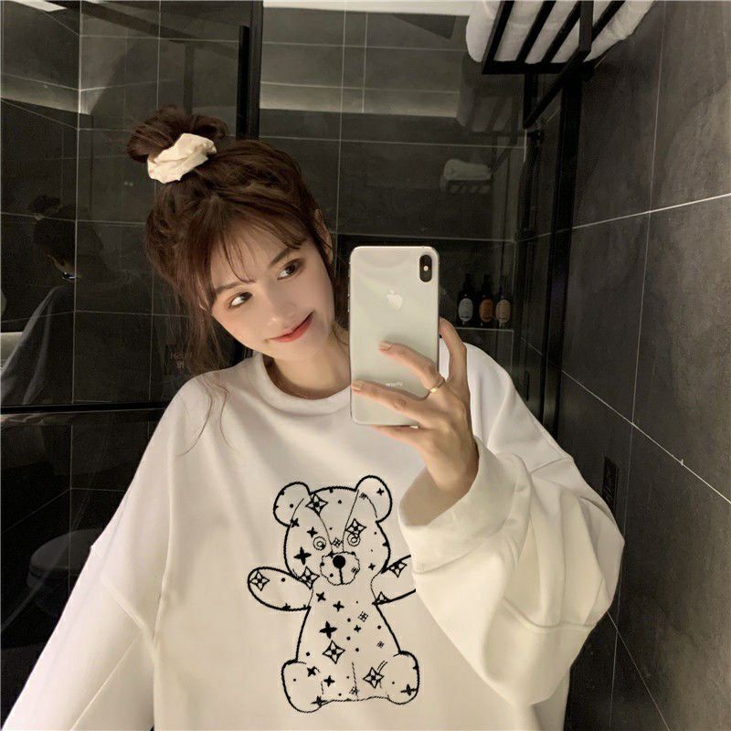 (S - 6XL) Sweater BEAR BERUANG PANDA Cute Sweatshirt Korean Style JUMBO BIGSIZE Crewneck Oversize Harajuku Unisex Cartoon S M L XL 2XL 3XL 4XL 5XL 6XL Jaketin aja