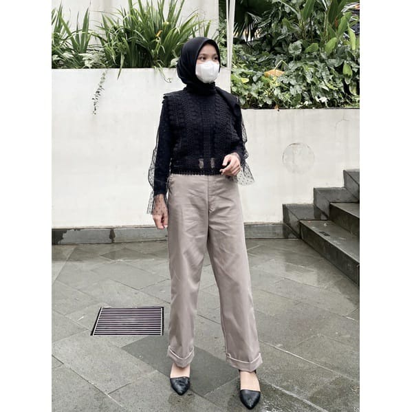 Celana Wanita Hight Waist Long Pants Korean Style Hight Quality Premium