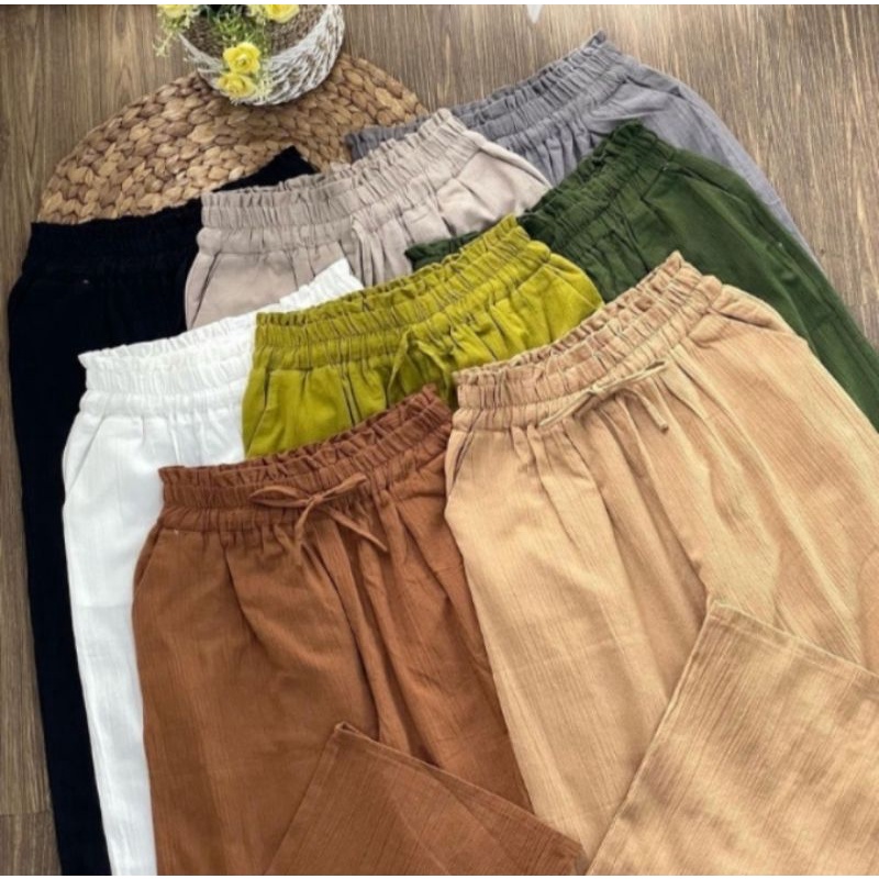 Celana Kulot Crinkle Airflow Bahan Rayon Premium