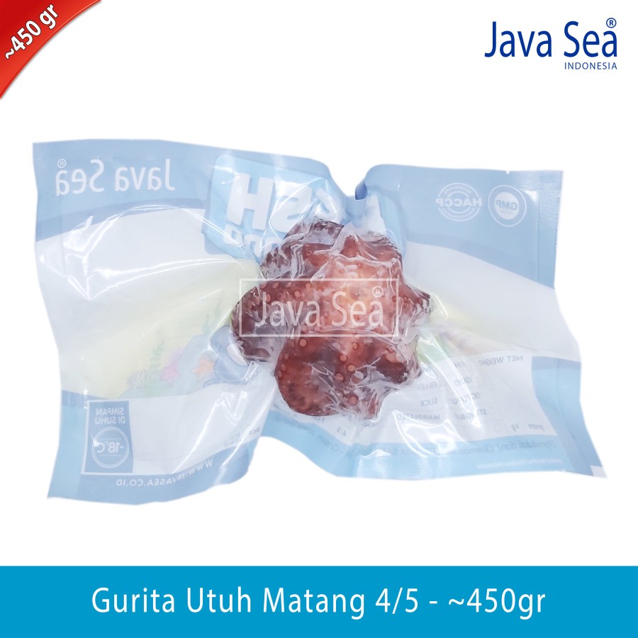 JAVA SEA Gurita Utuh sudah matang 4/5 pack 450gr