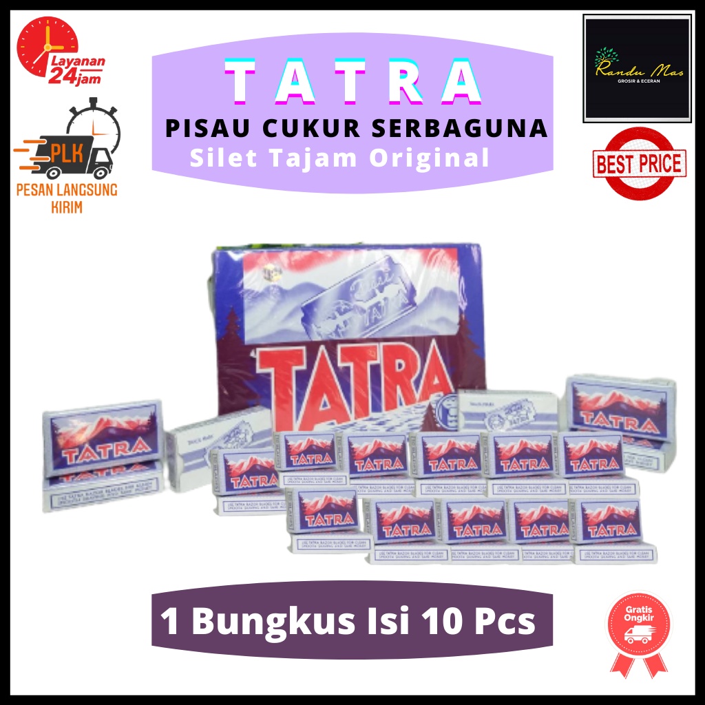 Silet Pisau Cukur Cutter Tatra Asli Stainles Tajam 1 Bungkus Isi 10 Pcs Original