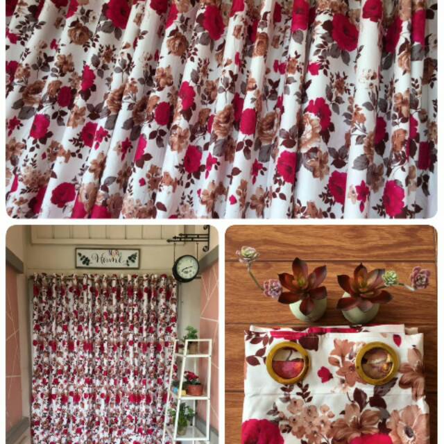 Gorden Motif shabby mawar merah