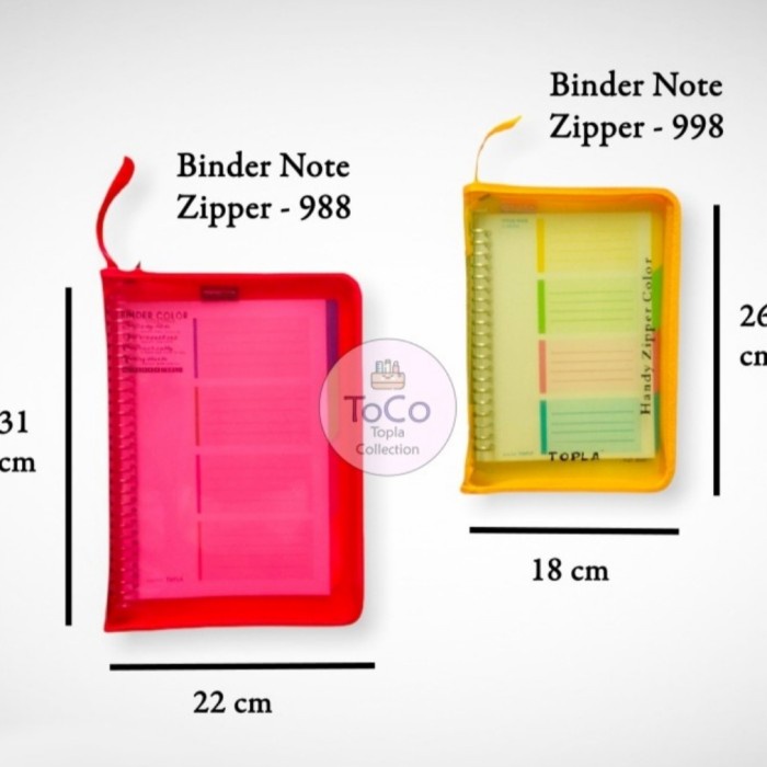 

Lucu Binder Zipper File Note Catatan A5 B5 File 20 26 Ring Besi Topla Berkualitas