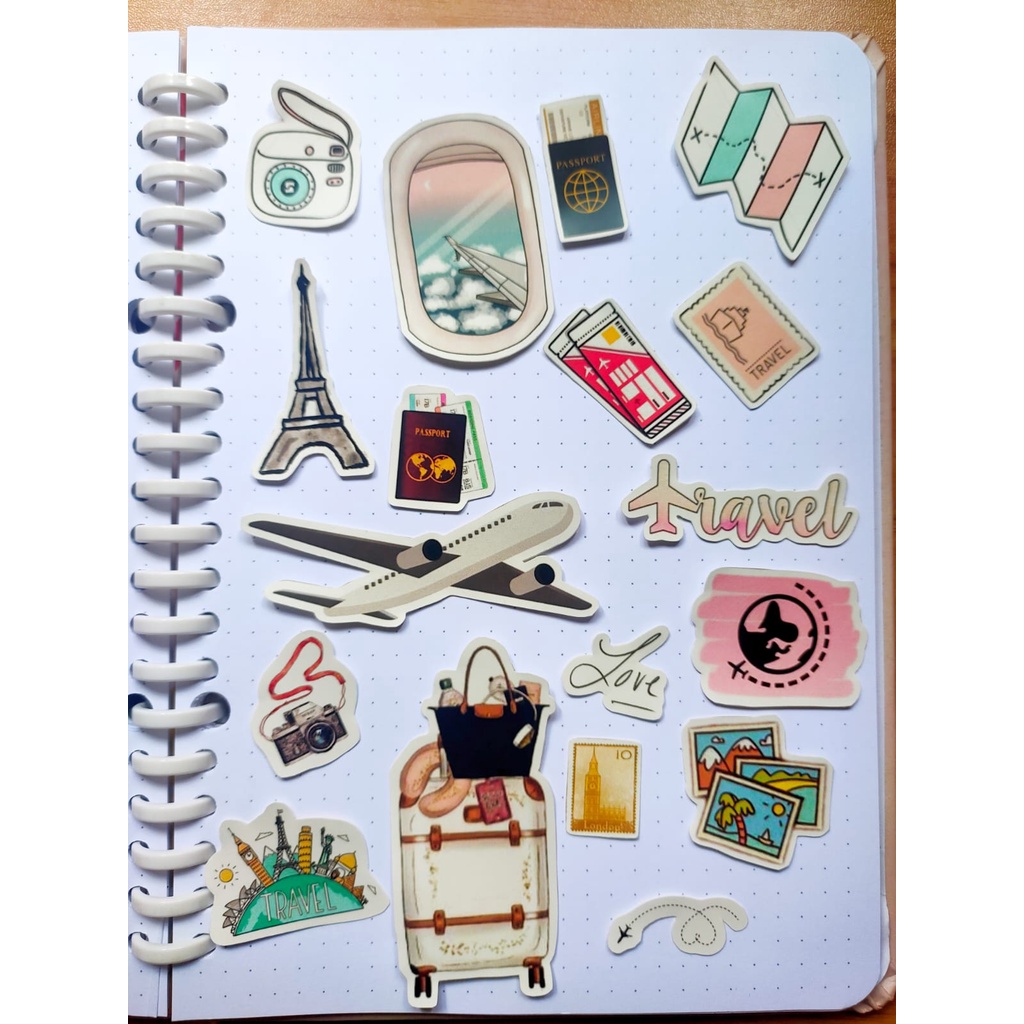 

[COD] 18 Pcs Stiker Vinyl Traveling paris murah aesthetic Scrapbook / Stiker laptop lucu / DIY / Stiker kulkas / Stiker Bujo/ stiker Bullet Journal/stiker aestetic/DekorasiBulletJurnal
