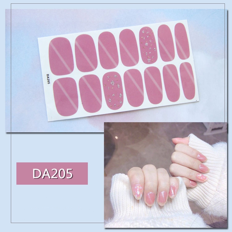 Da201-220 14pcs/lembar Stiker Kuku Palsu 3d Bronzing Untuk Nail Art Diy