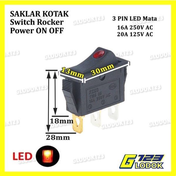 Saklar Power Switch Tombol ON OFF Mini Roker Rocker Besar 2 3 4 Pin.