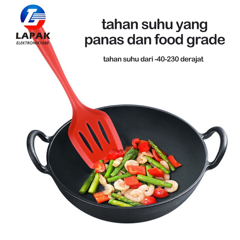 Spatula Set Alat Masak 5 in 1 Sutil Scrap Kocokan Silicone/Silikon - pink-6