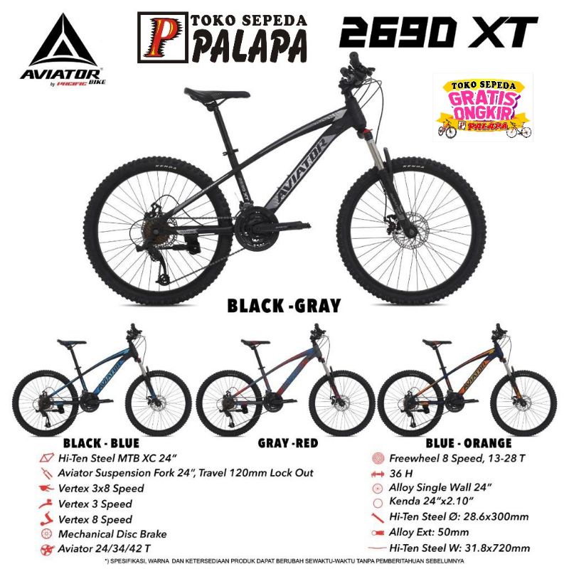 MTB 24 AVIATOR 2690 XT Sepeda Gunung By Pacific