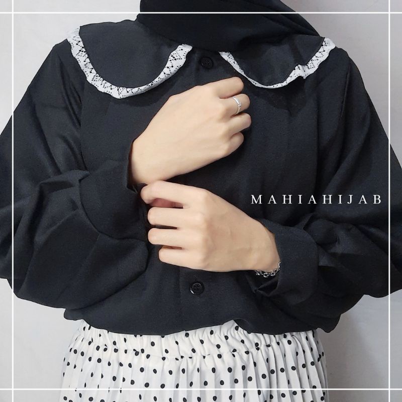 1 Set Haru Blouse + Rok Polka / setelan lengkap / paket hemat OOTD/  by Mahiahijab outfit korean style