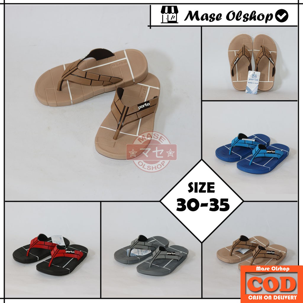 Sandal Jepit Anak Laki-Laki Porto 1034B Umur 4 5 6 7 8 Tahun