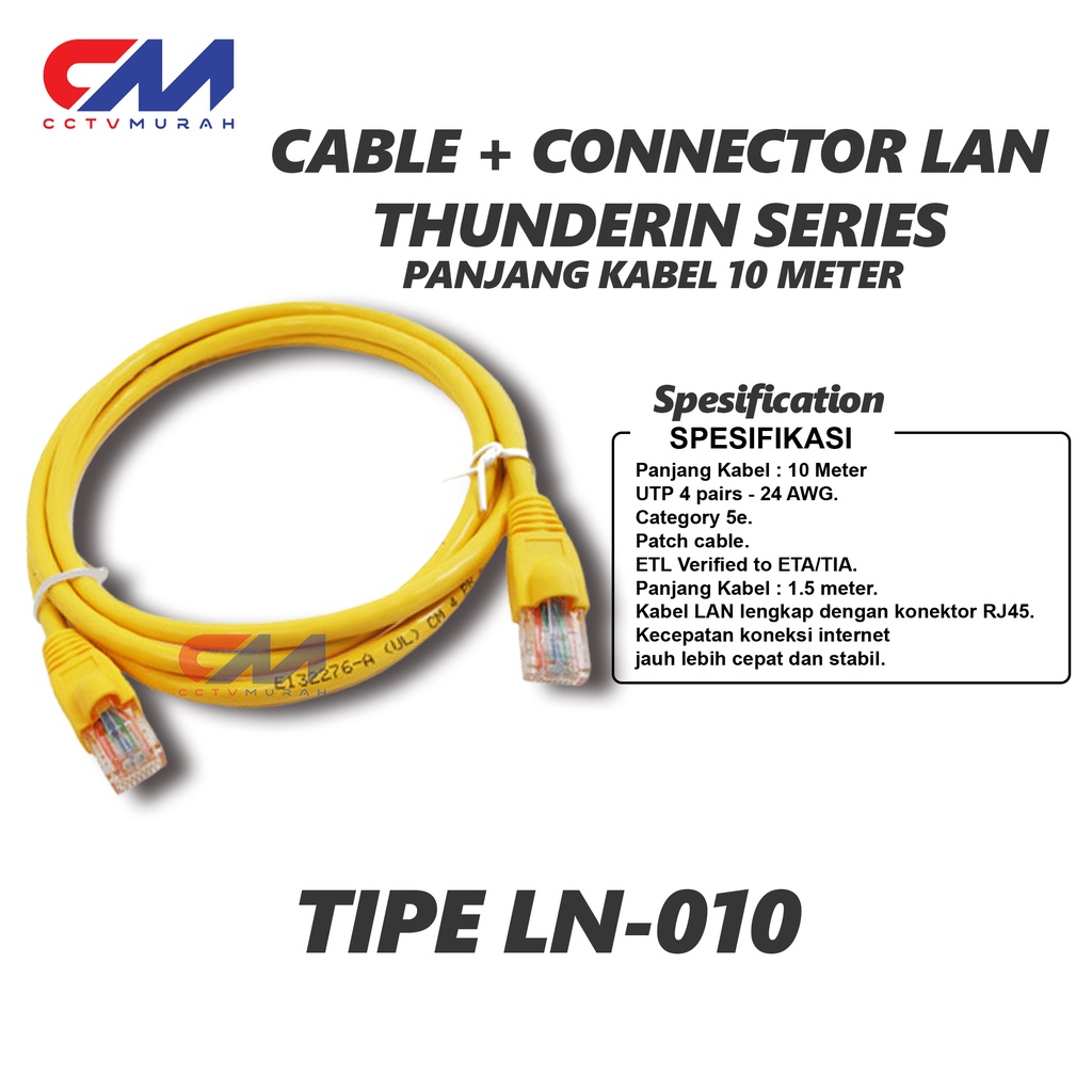 Kabel LAN CAT 6E Panjang 10 Meter