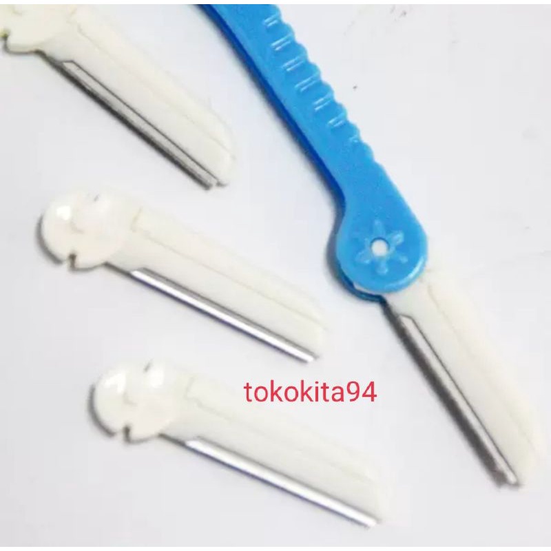 Cukur Alis Lipat 1Set Bonus 3 pcs Refil - Pinset Alis 4in1 Praktis