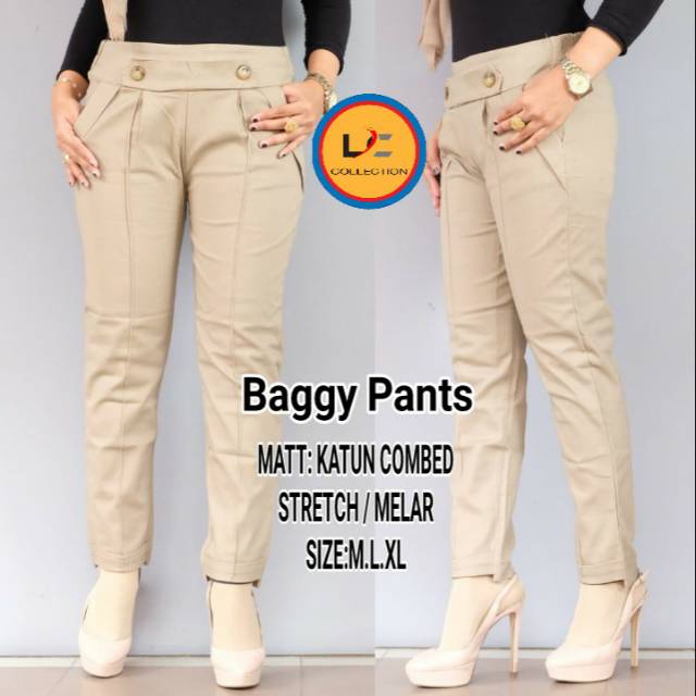  Celana  bahan  panjang wanita baggy  pant  Shopee Indonesia