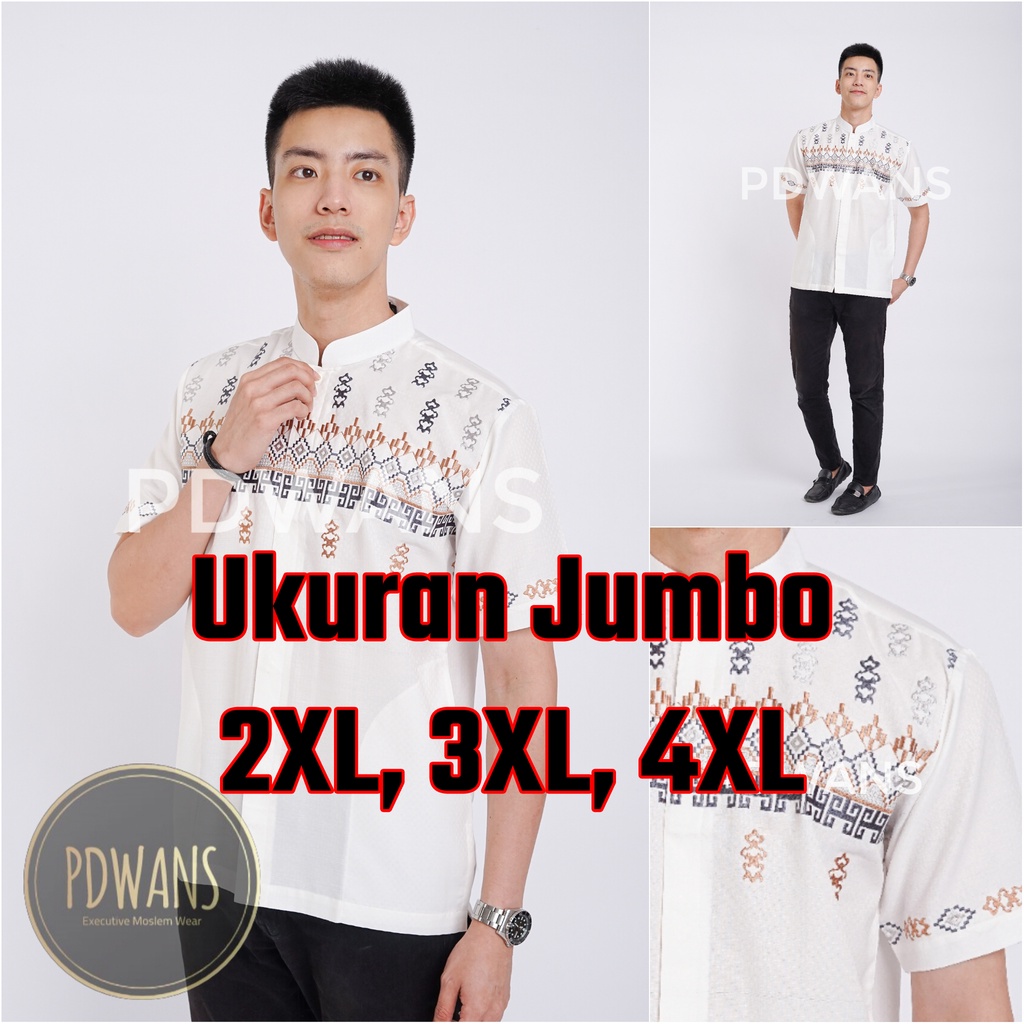 DISKON BAJU KOKO JUMBO BIG SIZE XXL XXXL XXXXL 2XL 3XL 4XL LENGAN PENDEK PUTIH TULANG KEMEJA KOKO