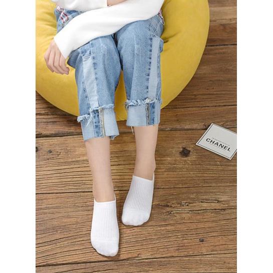 Kaos Kaki Pria Wanita Pendek Angkle Japanese Cool Solid Line SCH24