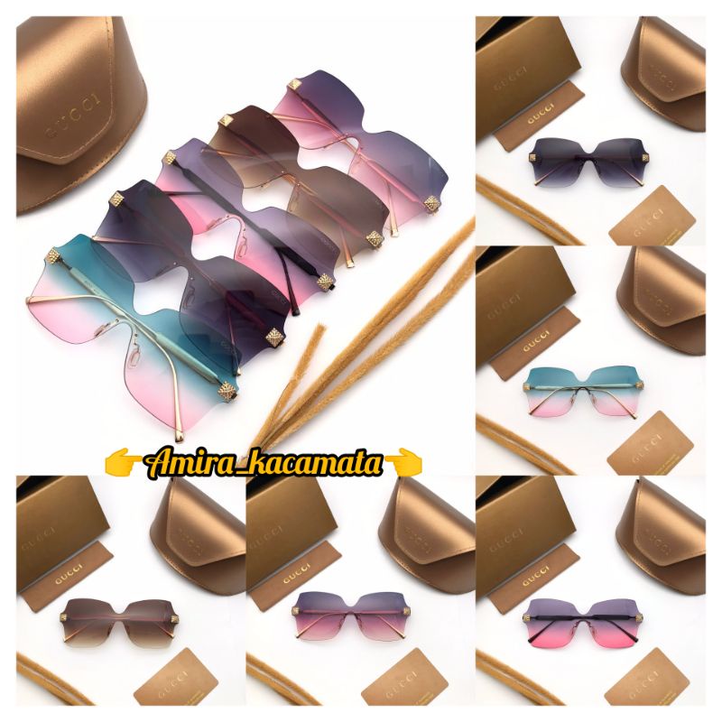 [BISA COD√]Kacamata sunglasses Wanita Kacamata Fashion/GUCCi/Lensa UV Super Premium