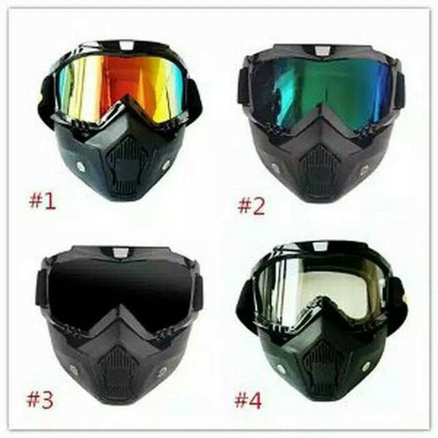 HARGA PROMO!!! Helm Kacamata Google Goggles Helm Masker Trail Cross Paintball