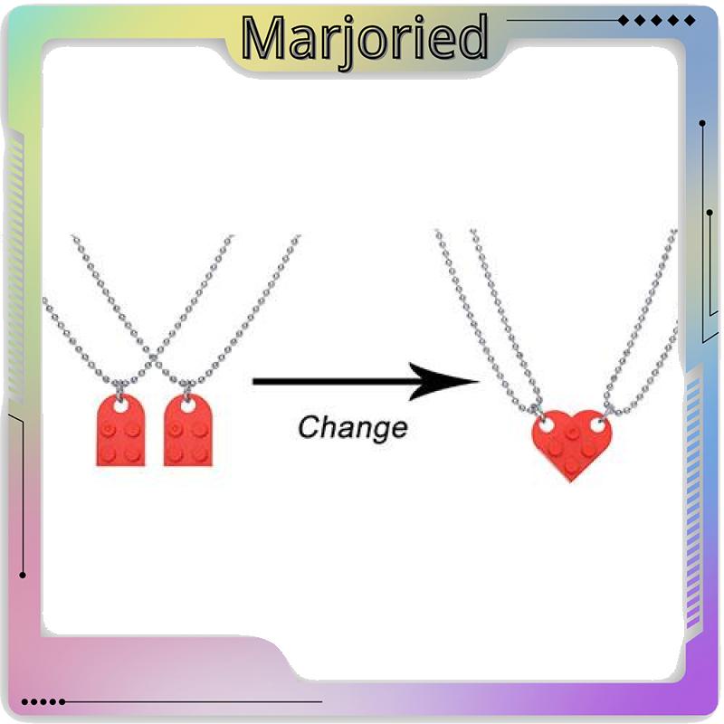 Kalung Rantai Liontin Hati Lego Lucu Untuk Pasangan / Pria / Wanita-MJD