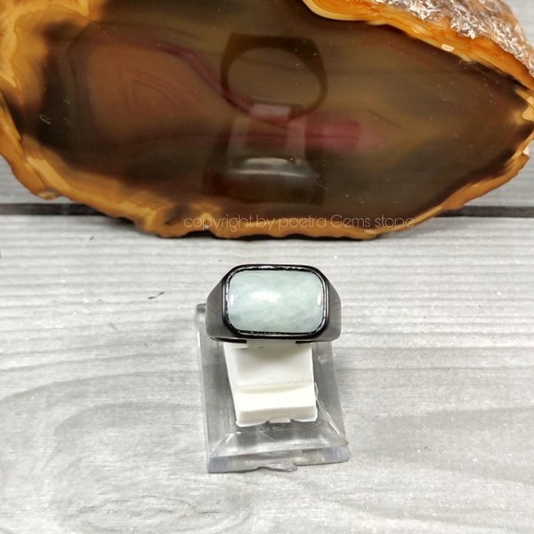 Cincin Batu Akik Natural Giok Burma Jade It Jade Octagon Type A Original