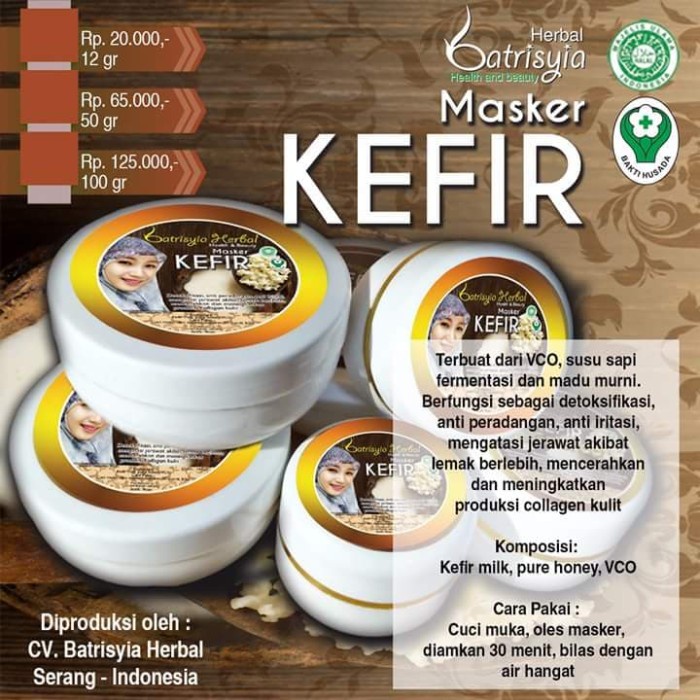 Masker Kefir 100 gr Batrisyia Herbal Indonesia Raya Merdeka Merdeka