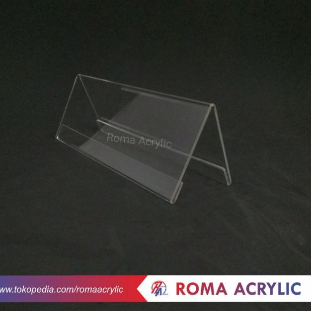 Sign holder akrilik / Akrilik papan nama meja uk 30 x 8