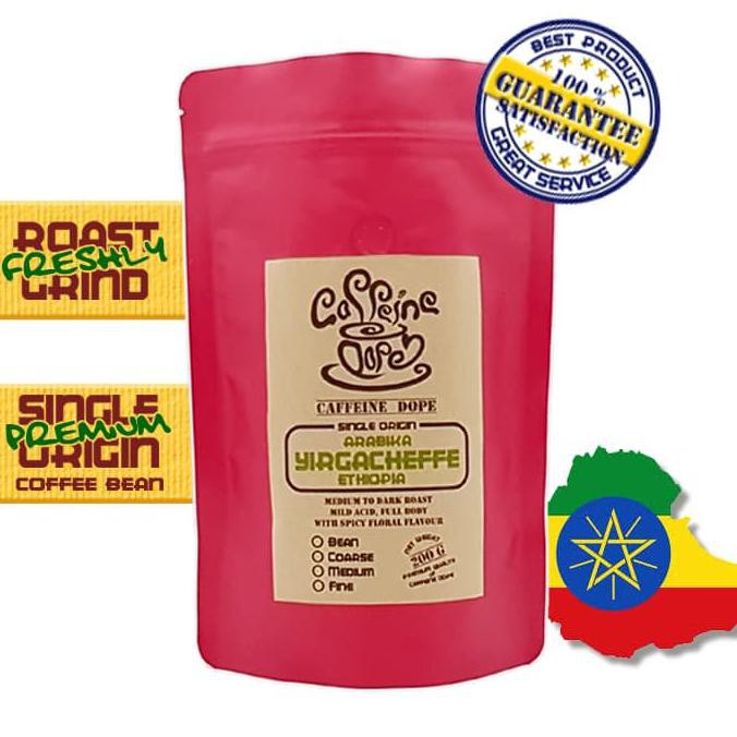 

Kopi Arabika Yirgacheffe Ethiopia 200 Gr - Bean/Biji & Ground/Bubuk - Bean - Biji