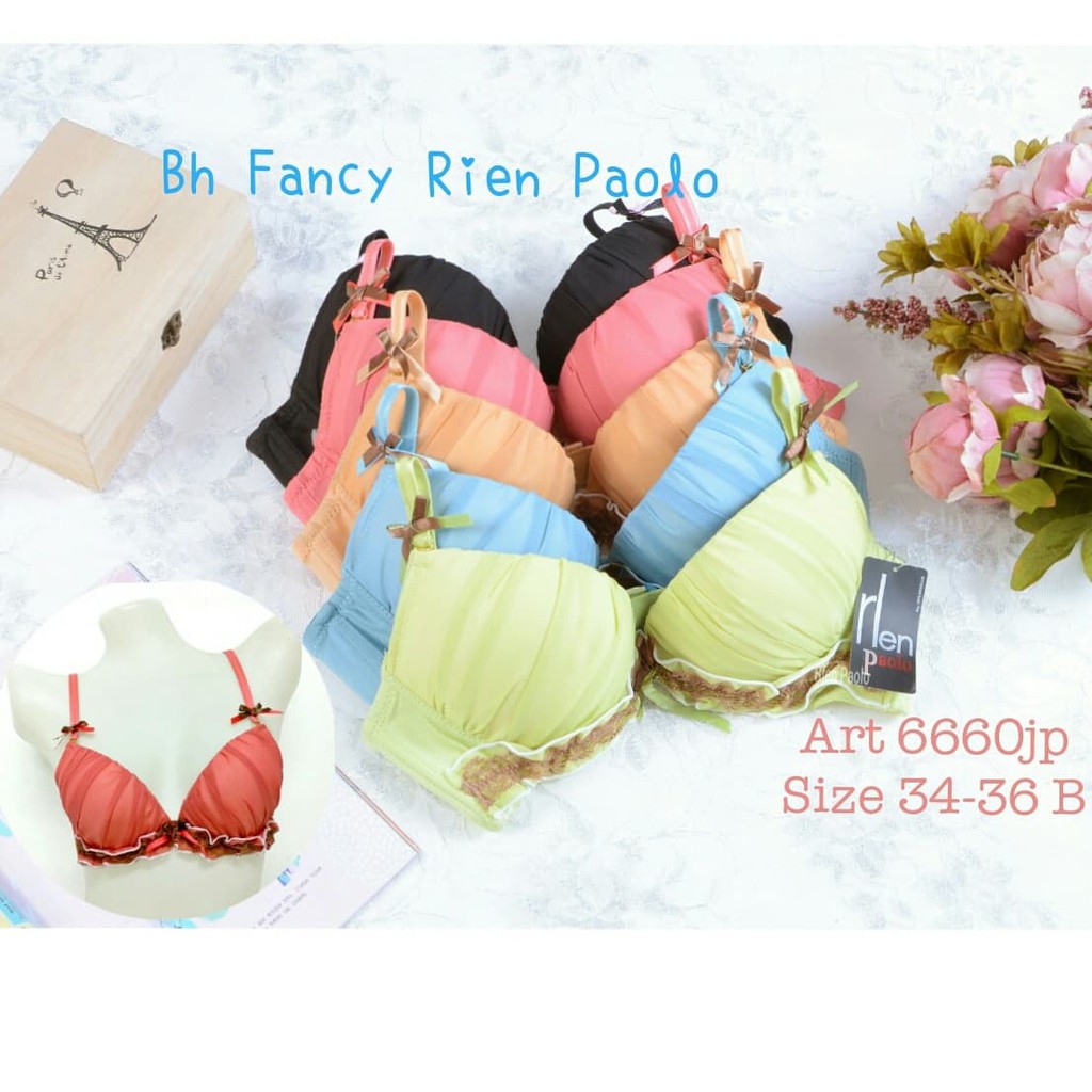 Bra Wanita Bh Kawat CD Lingerie Set Sexy Hot Kawat Polos Bordir Bunga Premium Rien Paolo 6660