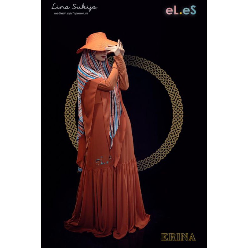 LINA SUKIJO / Erina logo baju by eLeS / gamis eLeS/ set syari/ gamis syari/ ElEs brand