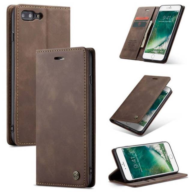 Original CaseMe Case iPhone 8 7 Plus Leather Dompet Casing Hp Ori Sarung Tas Flip Cover Card Slot