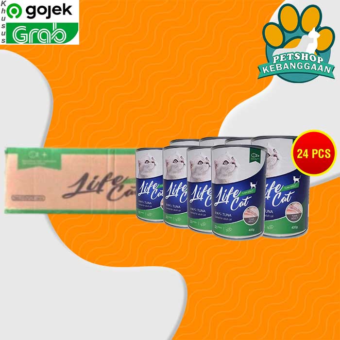 Gosend Makanan Kucing Wet Food Kaleng Life Cat Grosir Dus 24 PCS 400GR