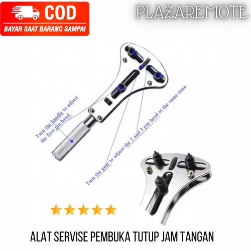 case opener stainless alat pembuka tutup jam tangan kunci jam tangan FULL STAINLESS MODEL WRENCH