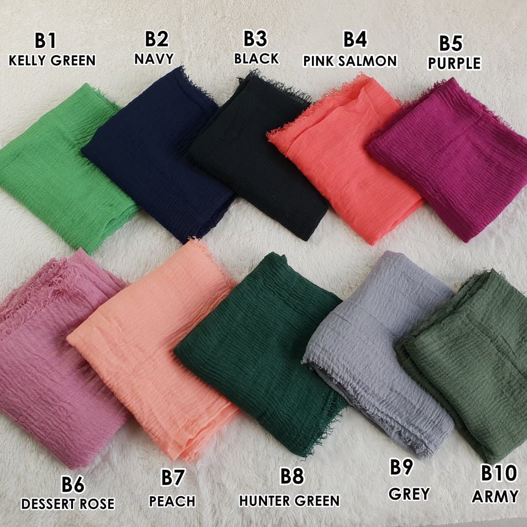 HIJAB PASHMINA CRINKLE COTTON SHAWL a28 BEVERRA PLISKET RAWIS negro shawl hijab kusut krinkle-3