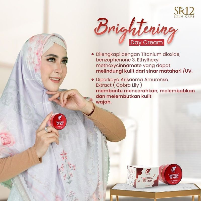 SR12 Krim Pemutih Wajah Brightening Day Night Cream Melembabkan Kulit Wajah BPOM