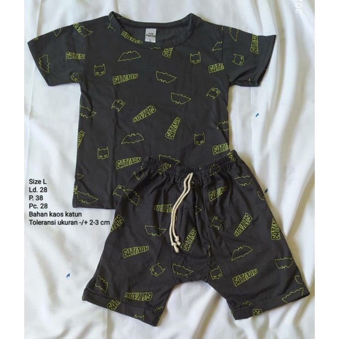 setelan pendek anak little koda L hitam batman