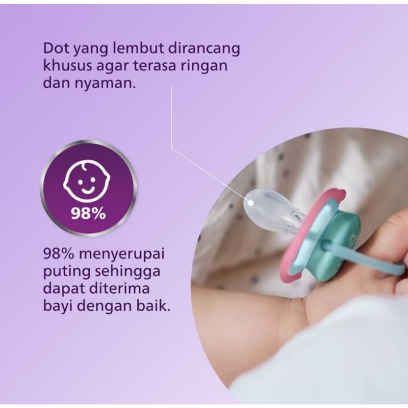 Philips Avent Soother Air Night Time 0-6 M Glow In The Dark (SCF376) - Dot Empeng Bayi ( Pacifier)