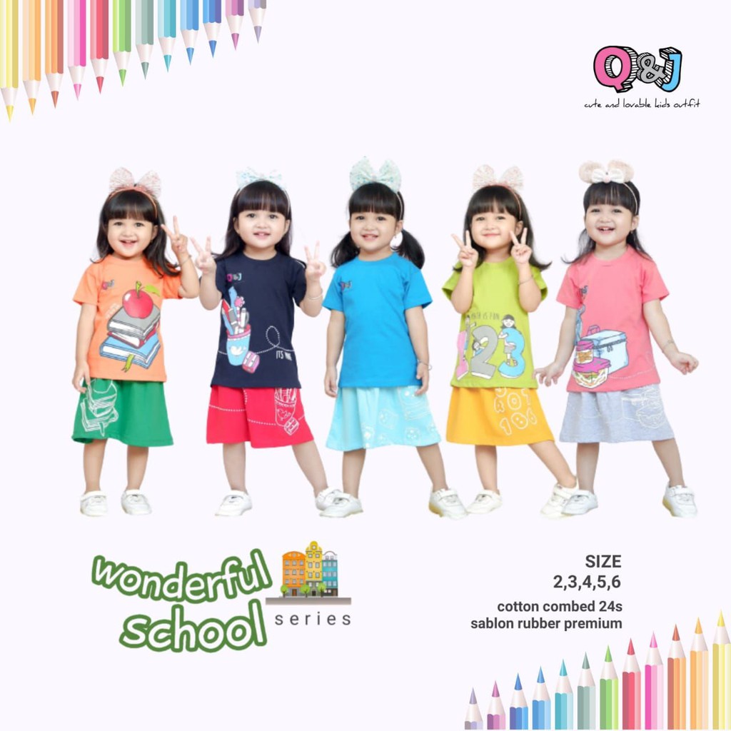 Setelan Anak School Series 3D QnJ