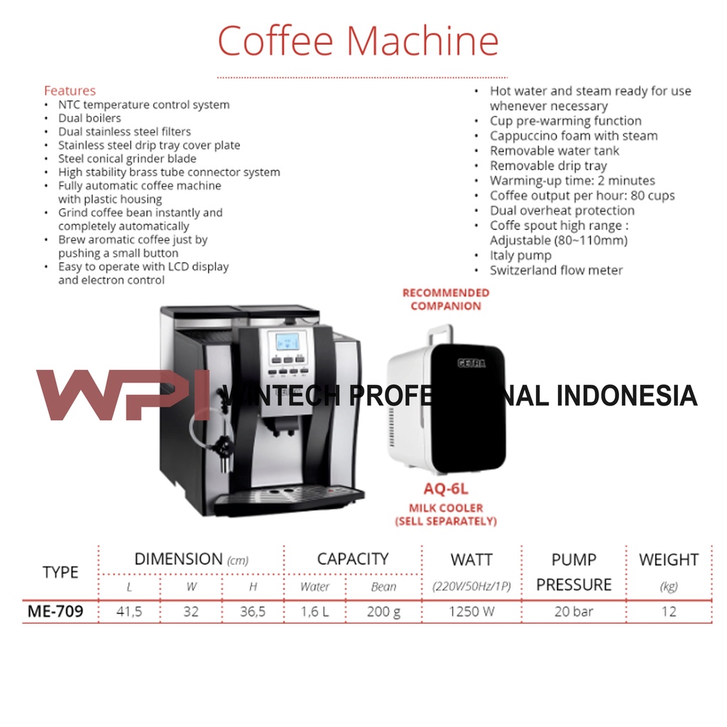 Getra Me-709 ME 709 ME709 Coffee Machine - Mesin Pembuat Kopi Hitam Otomatis Dari Biji Kopi