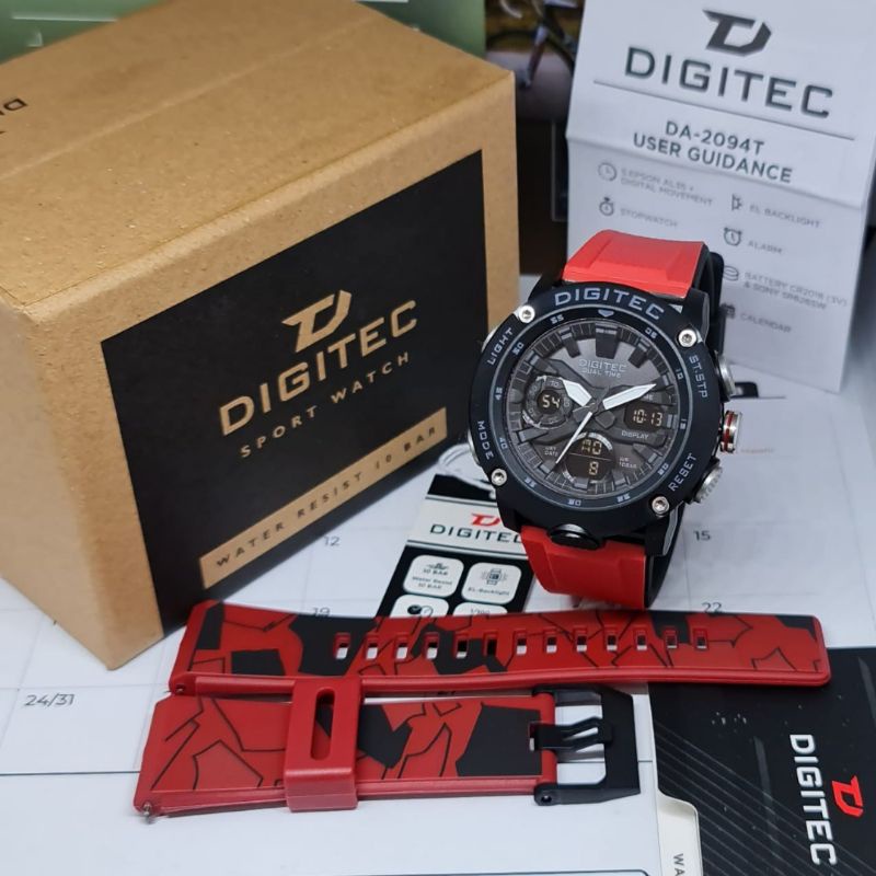 Jam Tangan Pria Fashion Analog DIGITEC DA 2094 Set Rubber Origina