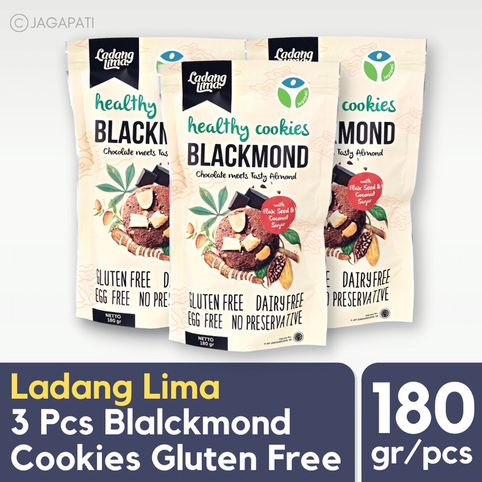 

T20Re Ladang Lima - Blackmond Cookies - 3 Pcs - Coklat & Almond & Flaxseed Ht51Gr