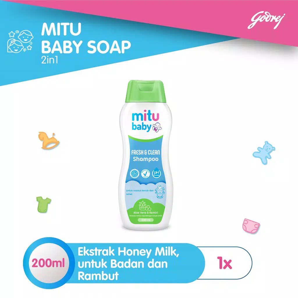 Mitu Baby Shampoo Natural Bottle 200 ml