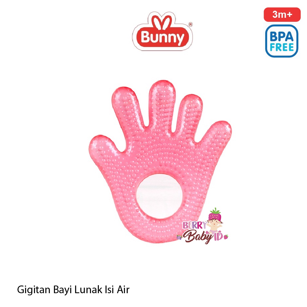 Lusty Bunny Hand Water Filled Teether Silicone Mainan Gigitan Bayi Berry Mart