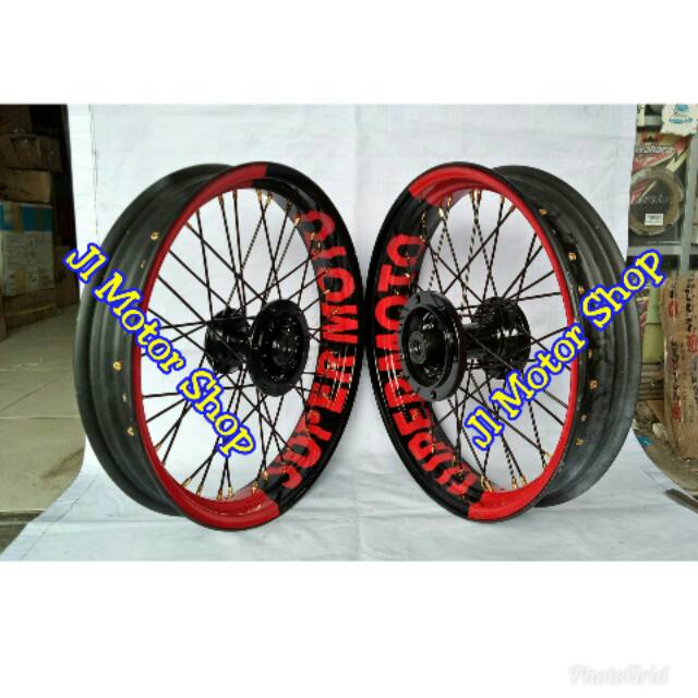 Sepaket Velg SuperMoto Super Moto Klx150  Klx 150 D-Tracker 150 CRF150 L CRF150L WR155 WR 155 Tulisan SuperMoto Vrossi ProTech