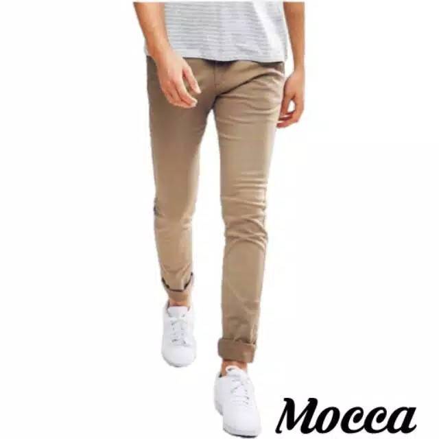CELANA PRIA CHINO Slim fit Panjang Kerja kantor Santai Liburan Cowok Gentleman 27 - 38