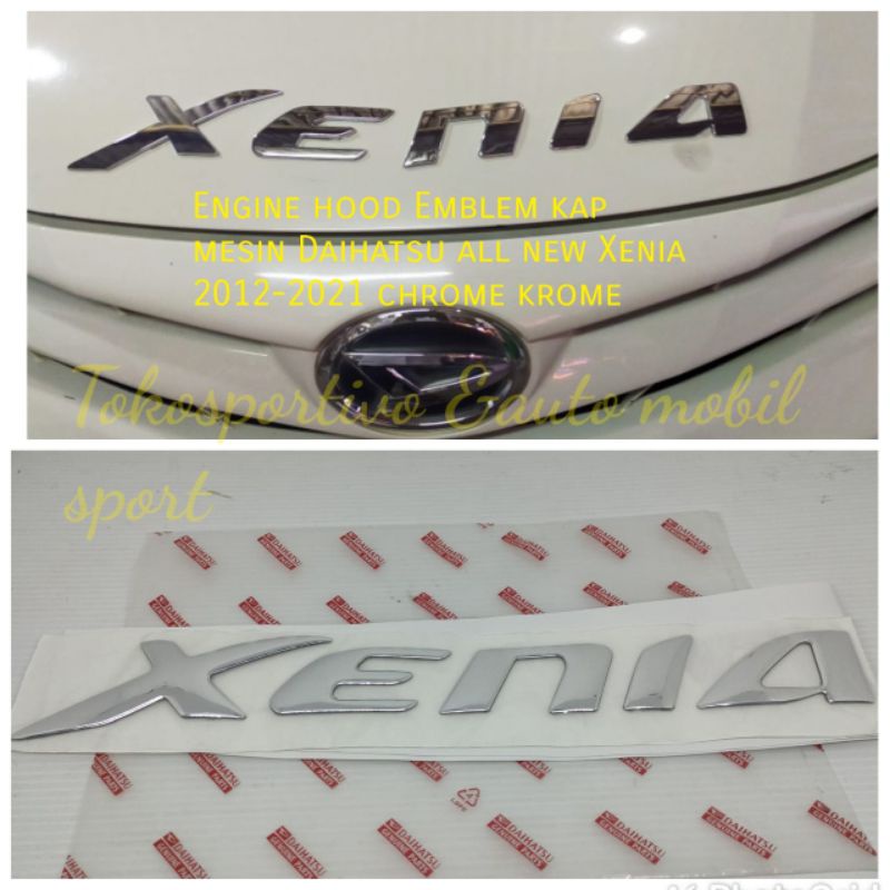 Logo Emblem Huruf stiker Tulisan kap mesin depan daihatzu all new Xenia Krome bahan lentur Xenia