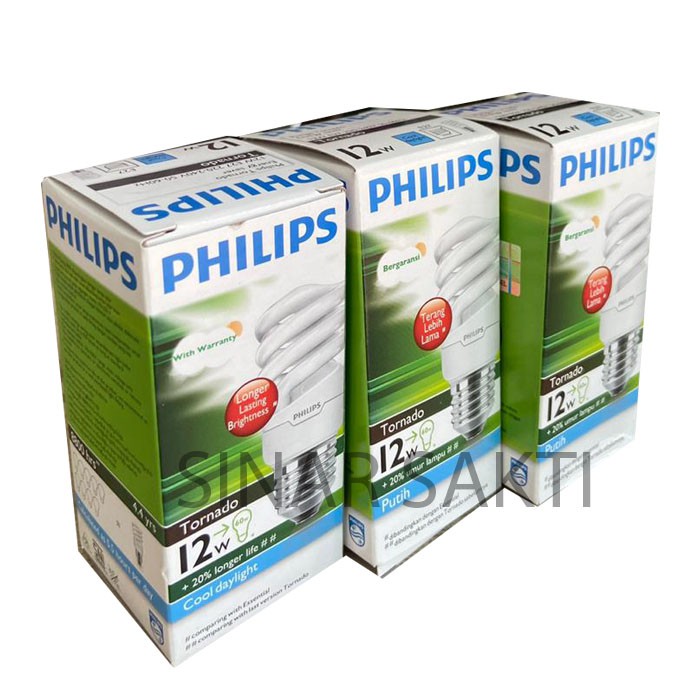 PHILIPS (BUNDLING 3 PCS) LAMPU TORNADO 12 WATT WW - CDL