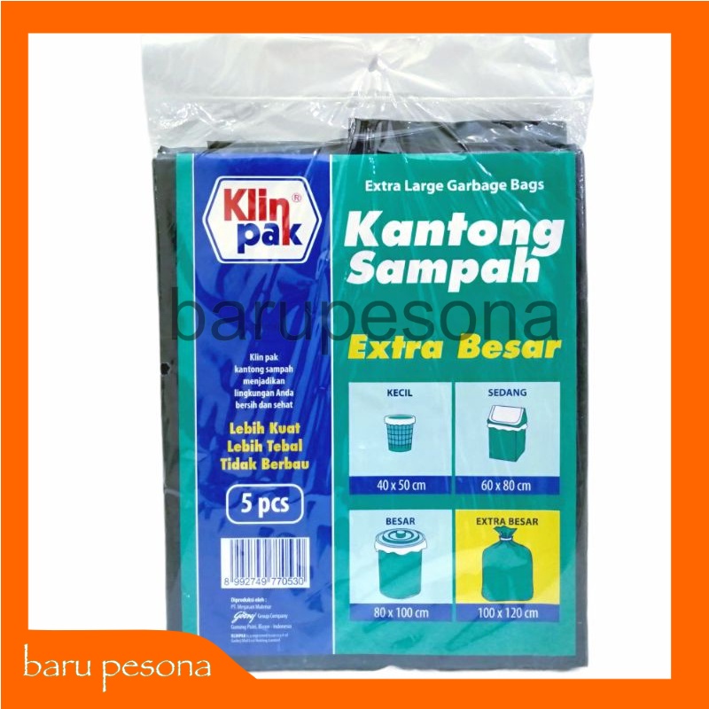 Jual Plastik Sampah Ekstra Besar Kantong Sampah Klinpak Extra Besar X Cm Isi Pcs